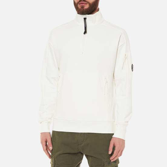 Мужская толстовка C.P. Company Diagonal Raised Fleece Utility Gauze White