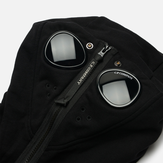 Мужская толстовка C.P. Company Diagonal Raised Fleece Explorer Goggle Hoodie Black