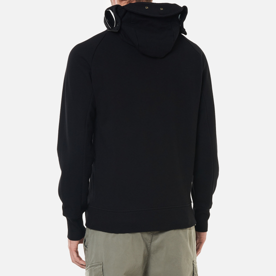 Мужская толстовка C.P. Company Diagonal Raised Fleece Explorer Goggle Hoodie Black