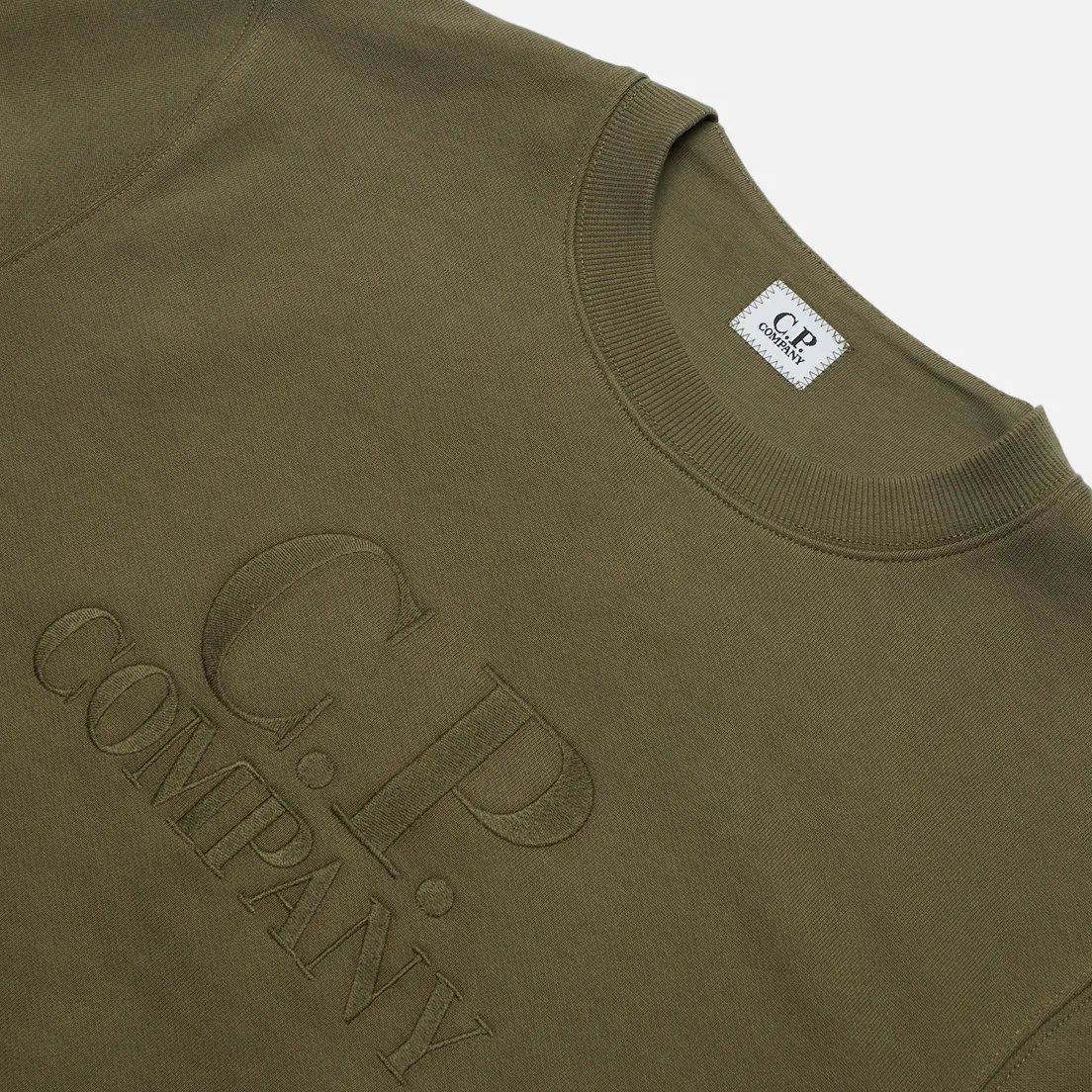 C.P. Company Мужская толстовка Diagonal Raised Fleece Logo Crew Neck