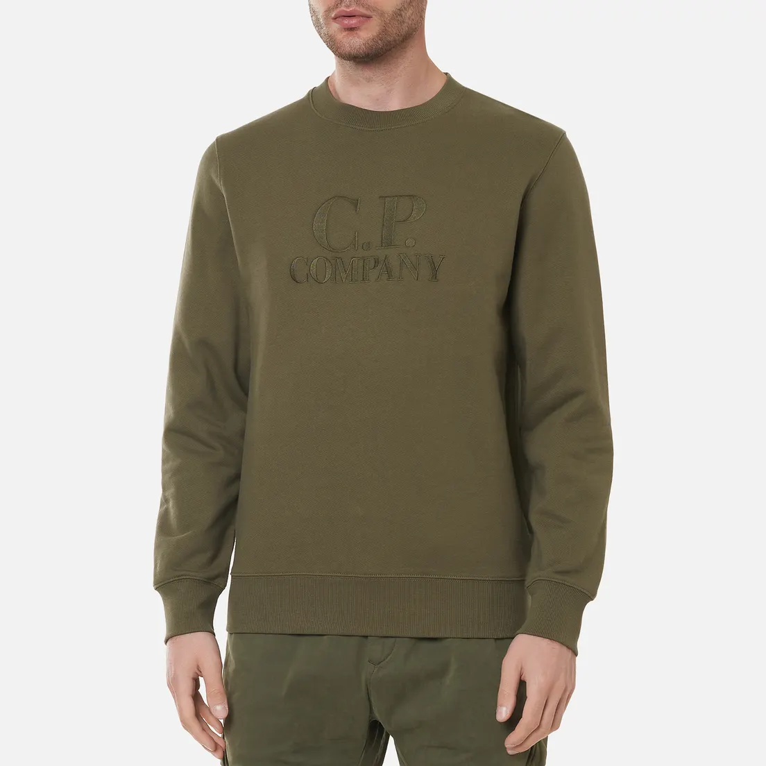 C.P. Company Мужская толстовка Diagonal Raised Fleece Logo Crew Neck