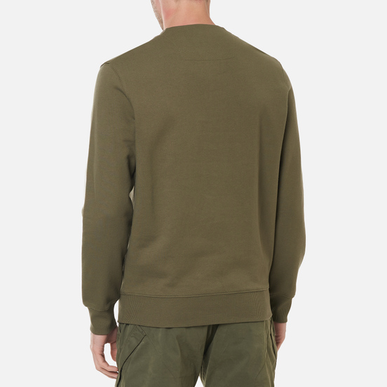 Мужская толстовка C.P. Company Diagonal Raised Fleece Logo Crew Neck Stone Grey