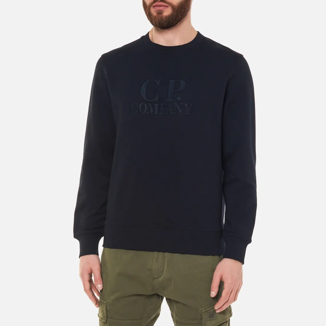 C.P. Company Мужская толстовка Diagonal Raised Fleece Logo Crew Neck
