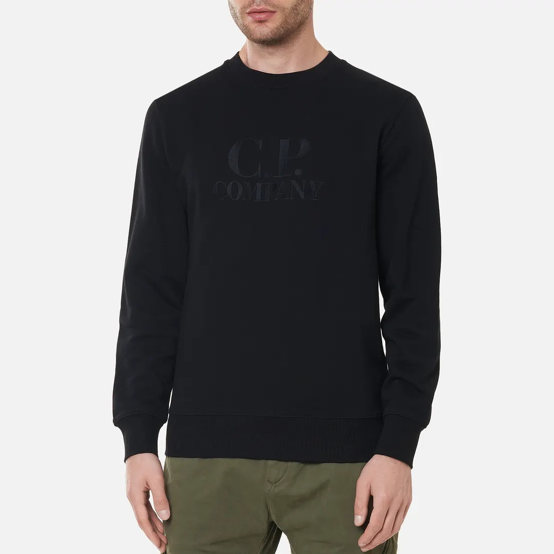 C.P. Company Мужская толстовка Diagonal Raised Fleece Logo Crew Neck