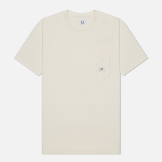 Мужская футболка C.P. Company Open-End Jersey Logo Gauze White