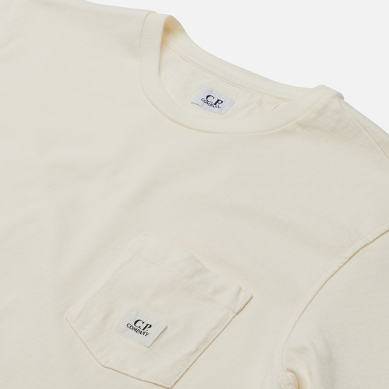 Мужская футболка C.P. Company Open-End Jersey Logo Gauze White