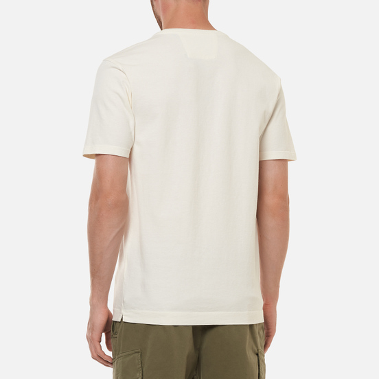 Мужская футболка C.P. Company Open-End Jersey Logo Gauze White