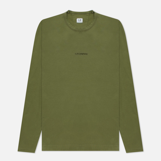 Мужской лонгслив C.P. Company Brushed Jersey Logo Stone Grey
