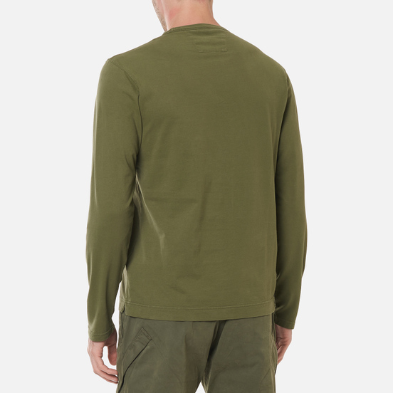 Мужской лонгслив C.P. Company Brushed Jersey Logo Stone Grey