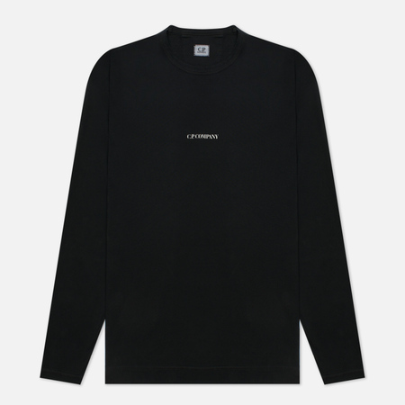 Мужской лонгслив CP Company Brushed Jersey Logo цвет чёрный размер S 9690₽