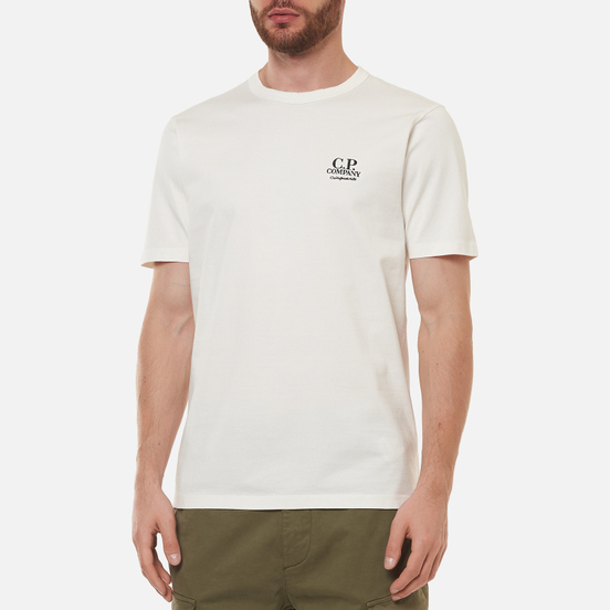 Мужская футболка C.P. Company Mercerized Jersey Garment Dyed Gauze White
