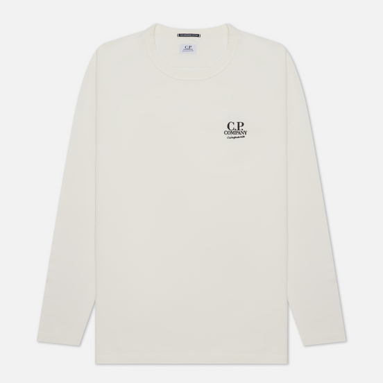 Мужской лонгслив C.P. Company Mercerized Jersey Garment Dyed Gauze White