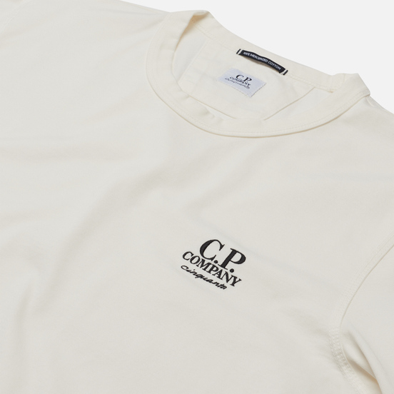 Мужской лонгслив C.P. Company Mercerized Jersey Garment Dyed Gauze White