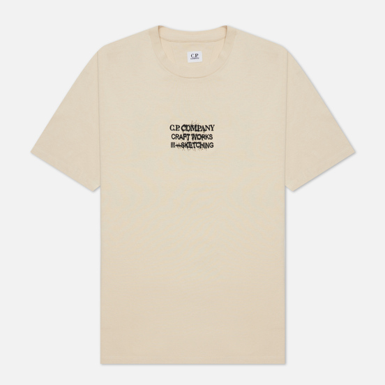 Мужская футболка C.P. Company Jersey Craftworks Back Print Sandshell