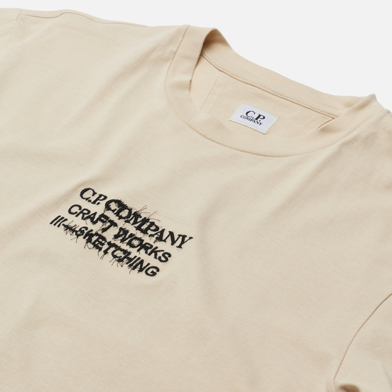 Мужская футболка C.P. Company Jersey Craftworks Back Print Sandshell