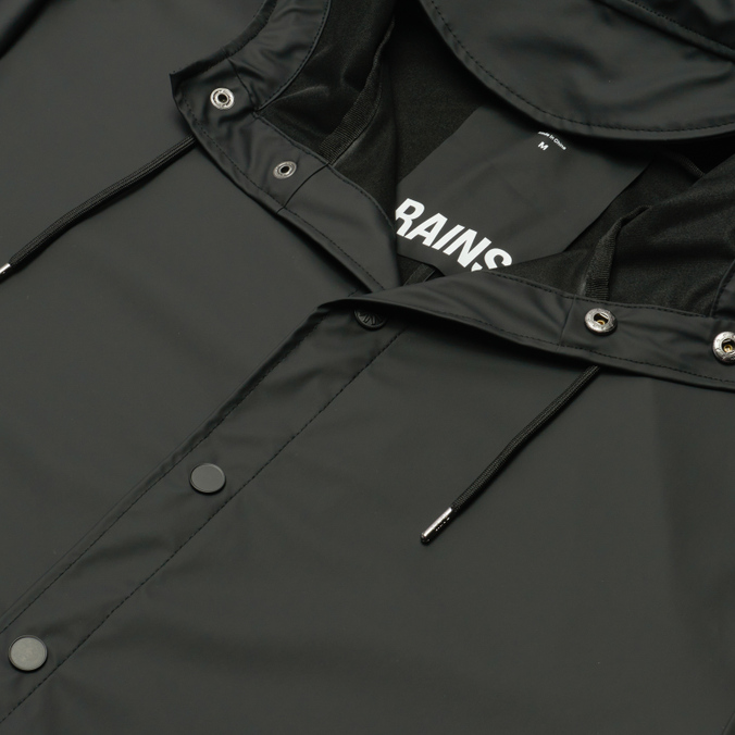 Мужская куртка дождевик RAINS, цвет чёрный, размер L 12010-01 Classic Short Hooded - фото 2