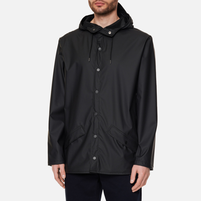 Мужская куртка дождевик RAINS, цвет чёрный, размер L 12010-01 Classic Short Hooded - фото 3