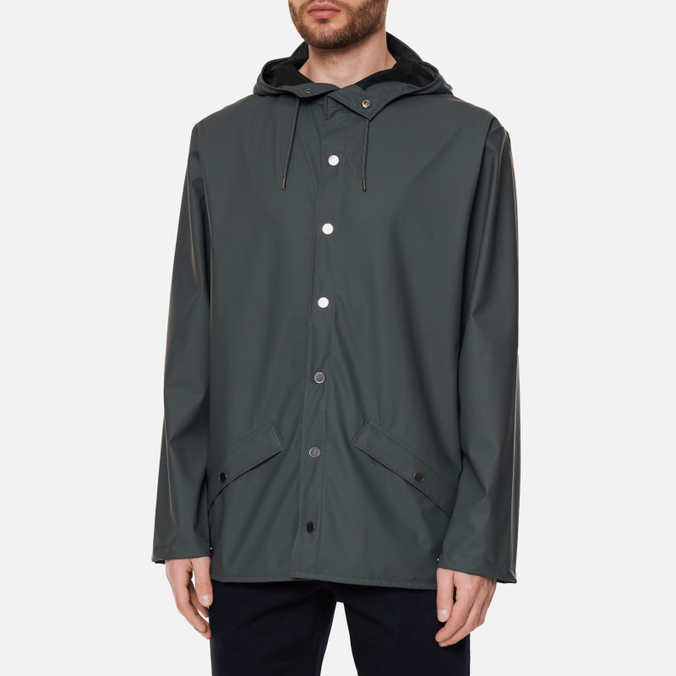 Мужская куртка дождевик RAINS, цвет серый, размер S 12010-05 Classic Short Hooded - фото 3