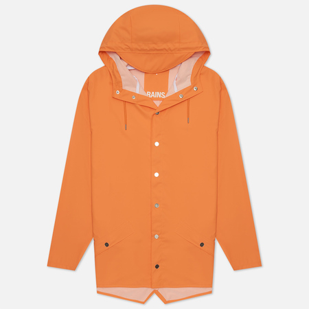 Мужская куртка дождевик RAINS Classic Short Hooded, цвет оранжевый, размер XL