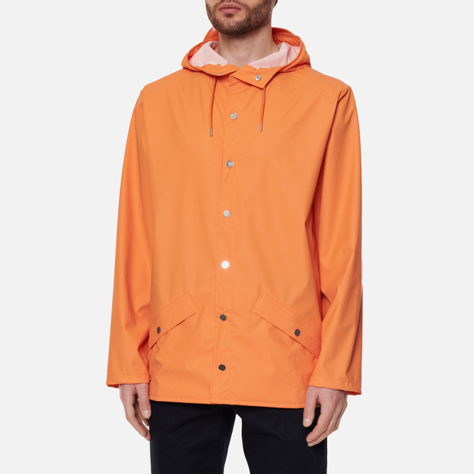 Мужская куртка дождевик RAINS, цвет оранжевый, размер L 12010-61 Classic Short Hooded - фото 3