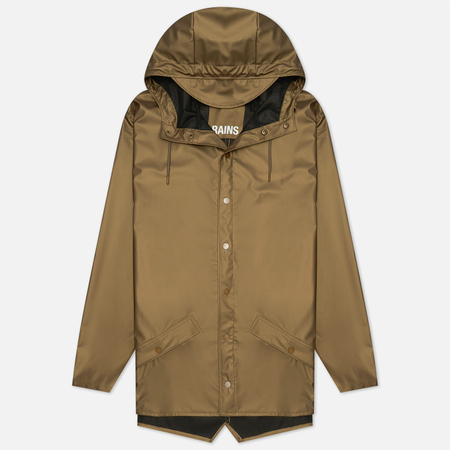 Мужская куртка дождевик RAINS Classic Short Hooded, цвет коричневый, размер XL