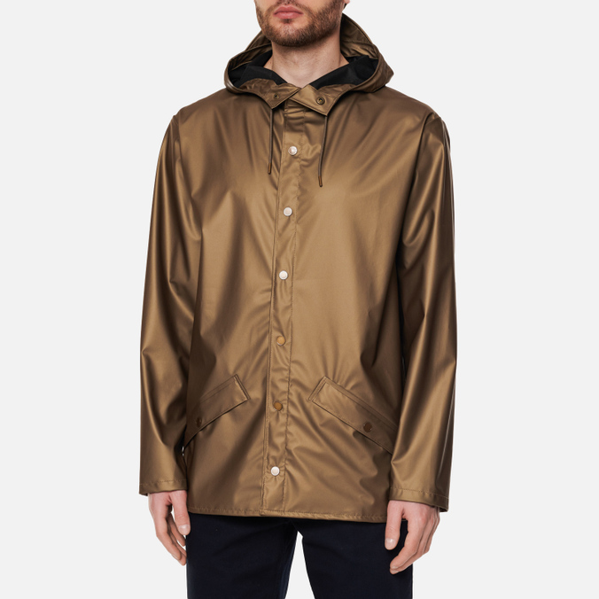 Мужская куртка дождевик RAINS, цвет коричневый, размер XL 12010-74 Classic Short Hooded - фото 3