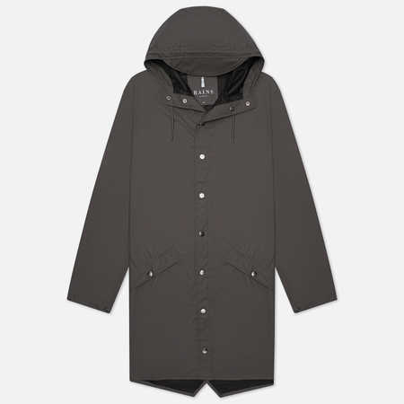 Мужская куртка дождевик RAINS Long Jacket, цвет серый, размер M-L