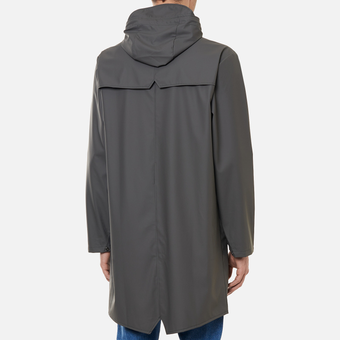 Мужская куртка дождевик RAINS, цвет серый, размер L-XL 1202-18 Long Jacket - фото 4
