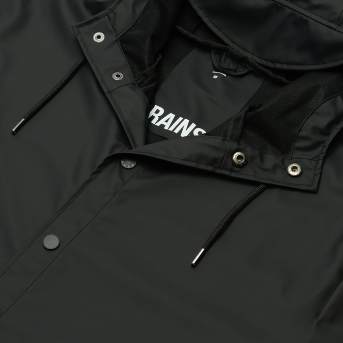 Мужская куртка дождевик RAINS, цвет чёрный, размер S 12020-01 Classic Long Hooded - фото 2