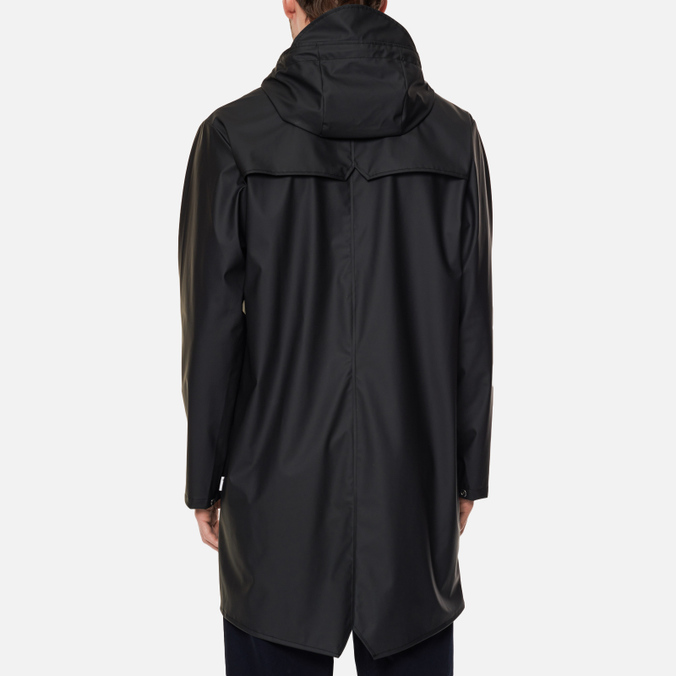 Мужская куртка дождевик RAINS, цвет чёрный, размер S 12020-01 Classic Long Hooded - фото 4