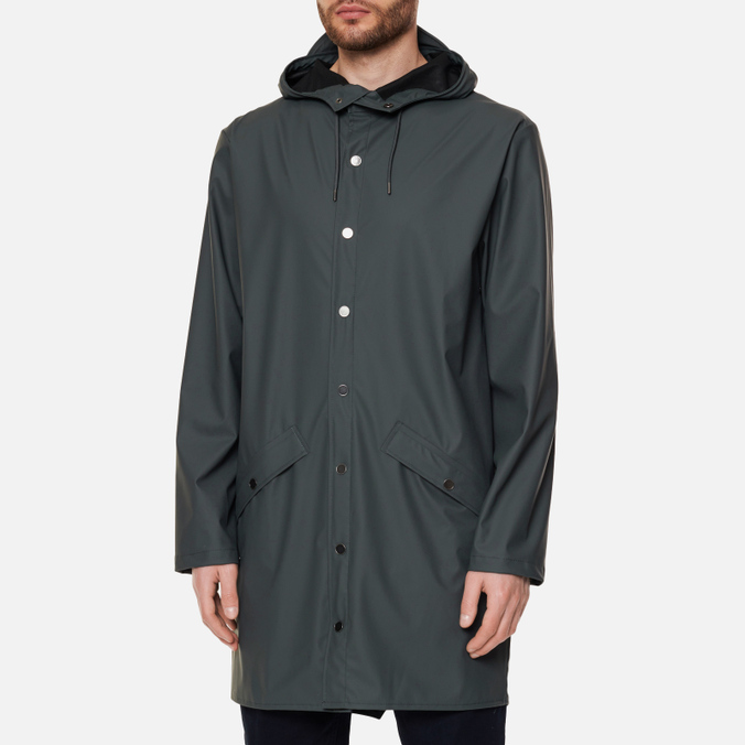 Мужская куртка дождевик RAINS, цвет серый, размер XL 12020-05 Classic Long Hooded - фото 3
