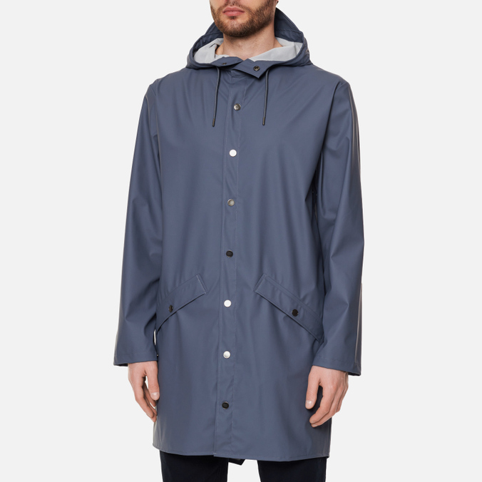 Мужская куртка дождевик RAINS, цвет синий, размер L 12020-68 Classic Long Hooded - фото 3