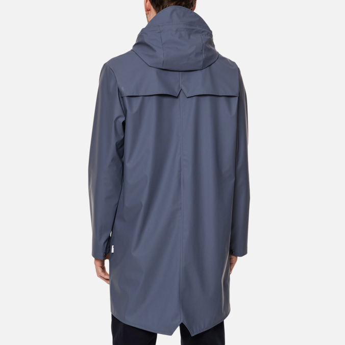 Мужская куртка дождевик RAINS, цвет синий, размер L 12020-68 Classic Long Hooded - фото 4