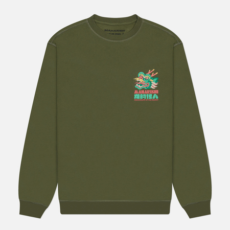 Мужская толстовка maharishi x Allister Lee Year Of The Dragon Crew Neck, цвет оливковый, размер XL