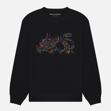 Мужская толстовка maharishi x Kay One Distorted Dragon Crew Neck, цвет чёрный, размер XXL