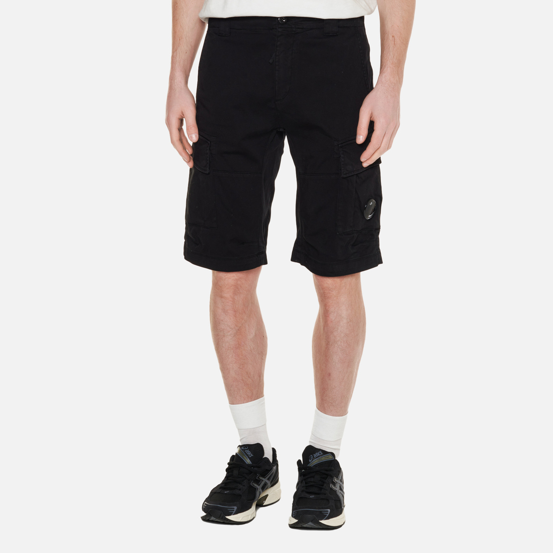 cp company cargo shorts black