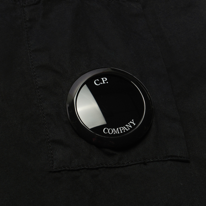 Мужская рубашка C.P. Company, цвет чёрный, размер M 12CMSH087A002824G 999 Emerized Gabardine Zipped - фото 3