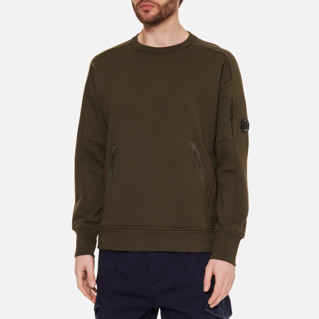 C.P. Company Мужская толстовка Diagonal Raised Fleece Utility Crew Neck