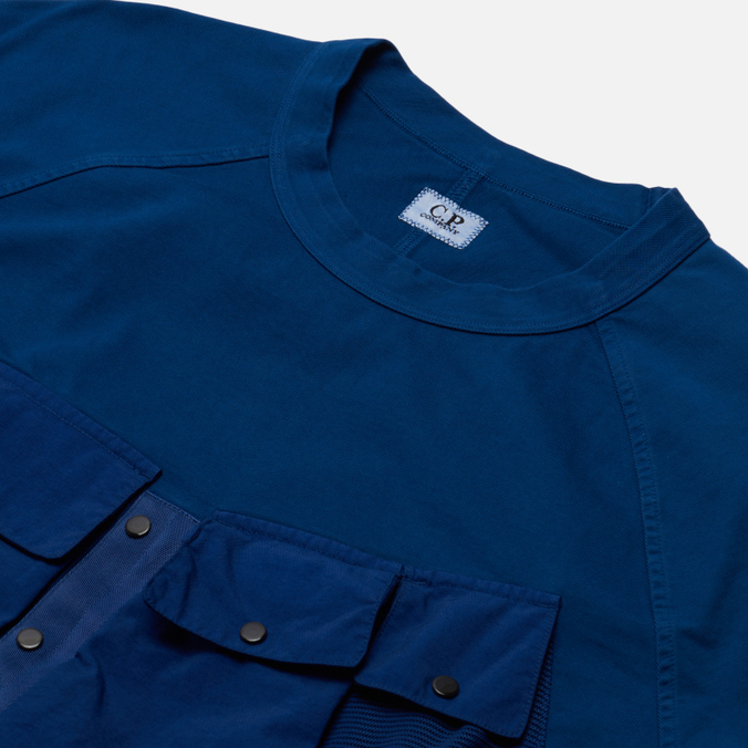 Мужская толстовка C.P. Company, цвет синий, размер XXL 12CMSS181A006059M 892 Heavy Jersey Mixed Garment Dyed - фото 2