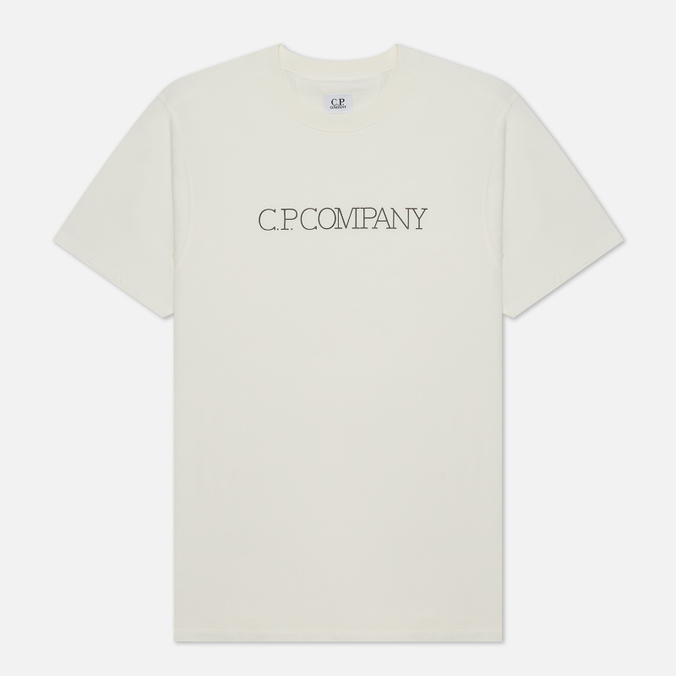 Мужская футболка C.P. Company, цвет белый, размер S 12CMTS123A006011W 103 Jersey Relaxed Fit Tonal Logo - фото 1