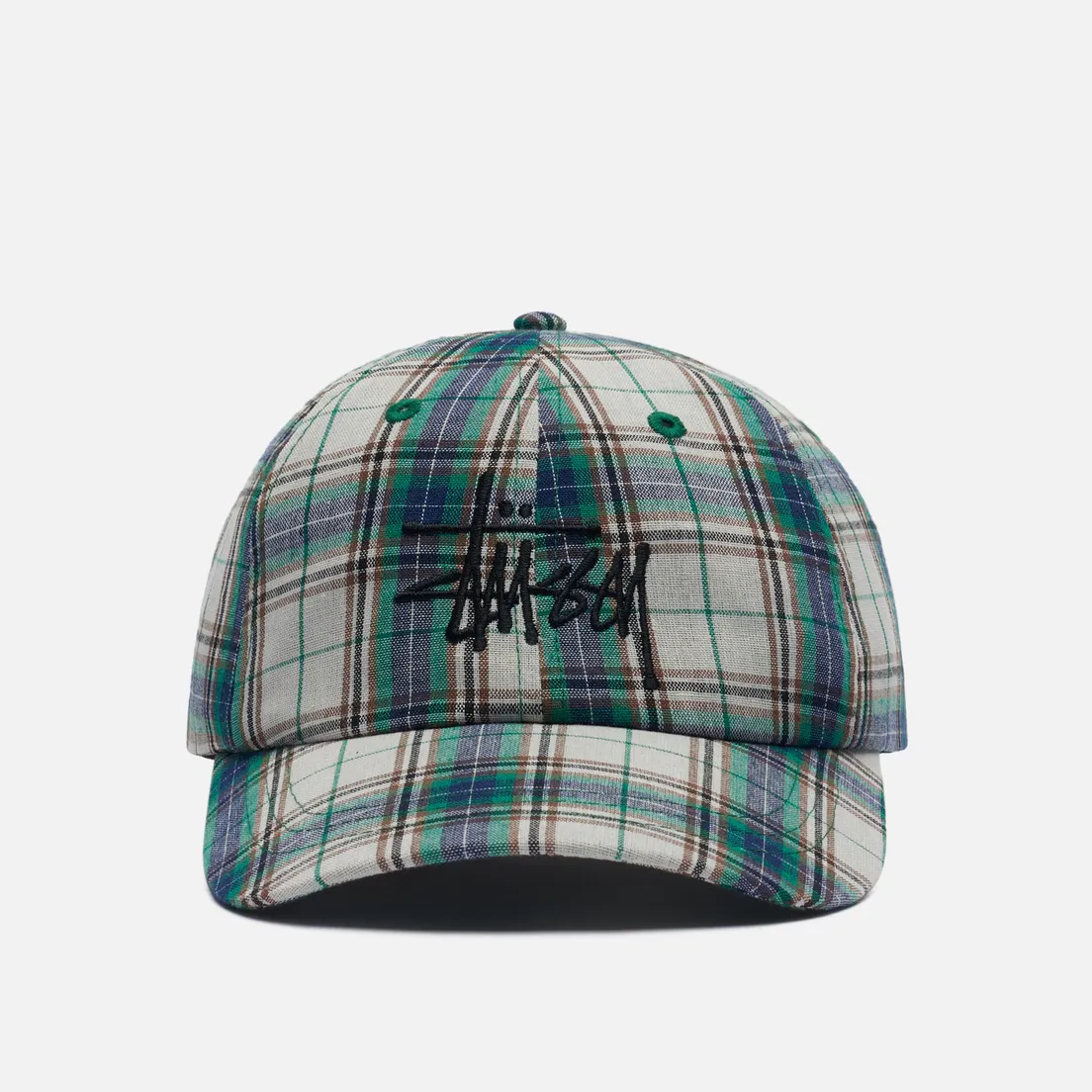 Stussy Кепка Madras Plaid Big Logo Low Pro