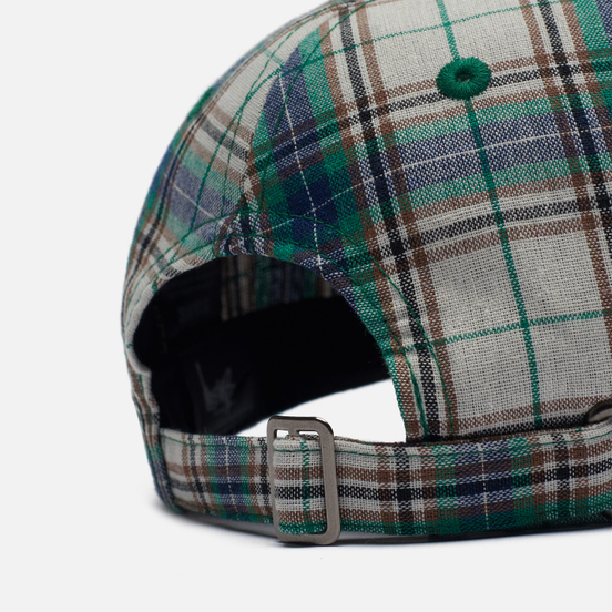 Кепка Stussy Madras Plaid Big Logo Low Pro Green