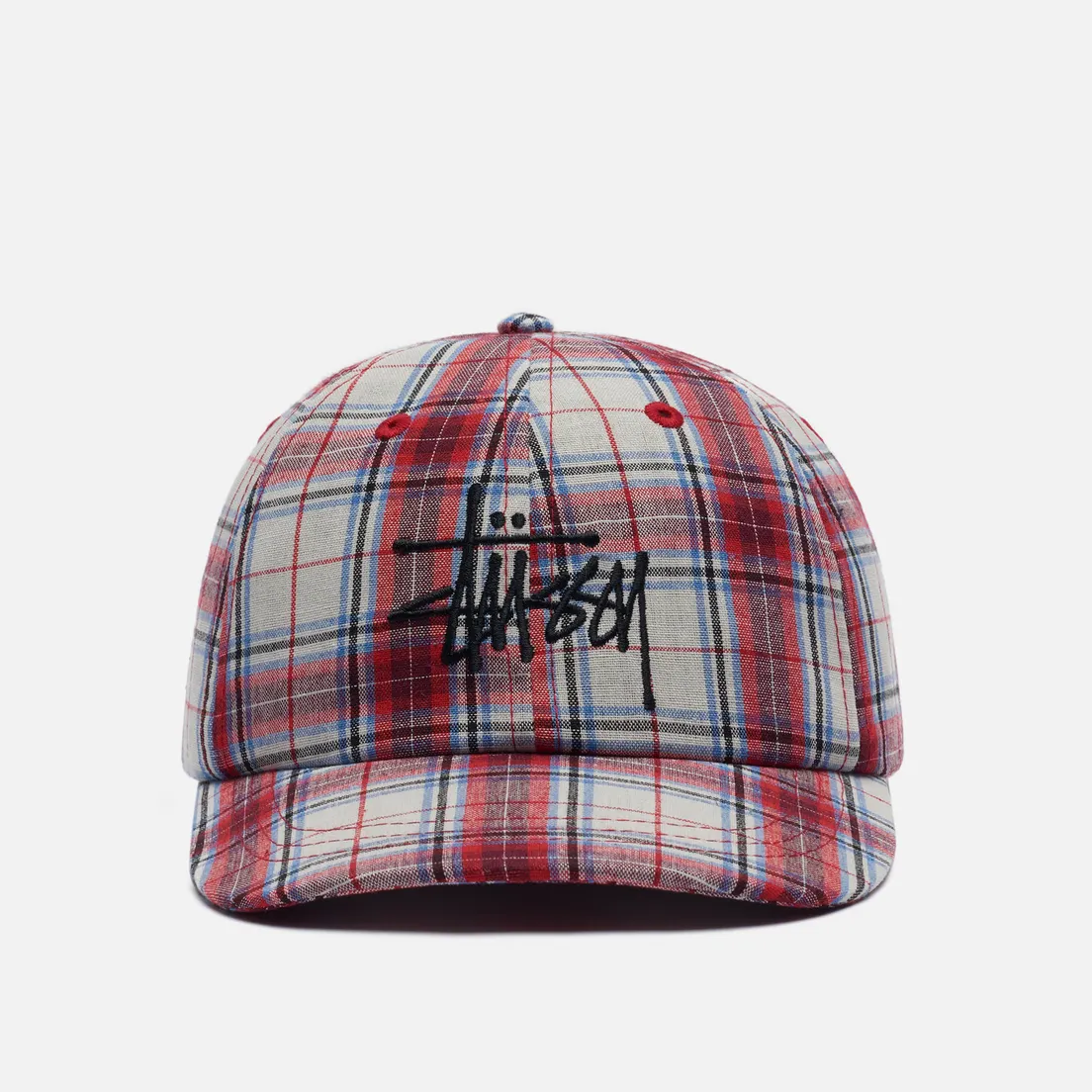 Stussy Кепка Madras Plaid Big Logo Low Pro