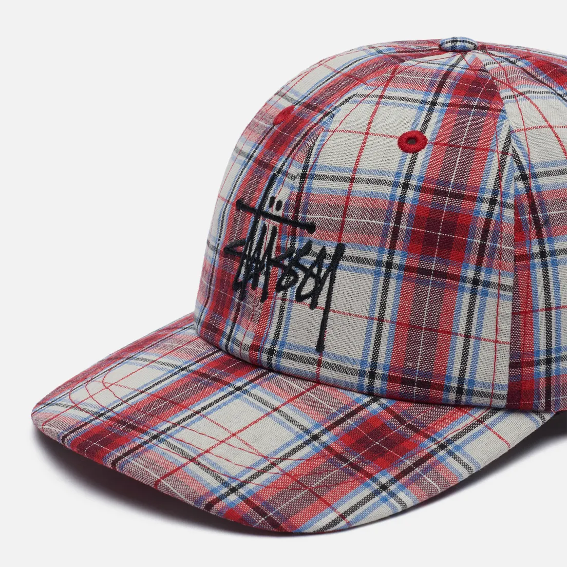 Stussy Кепка Madras Plaid Big Logo Low Pro