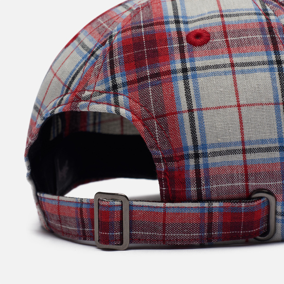 Кепка Stussy Madras Plaid Big Logo Low Pro Red