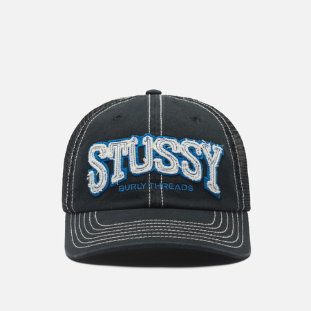 Кепка Stussy Burly Threads Trucker, цвет чёрный