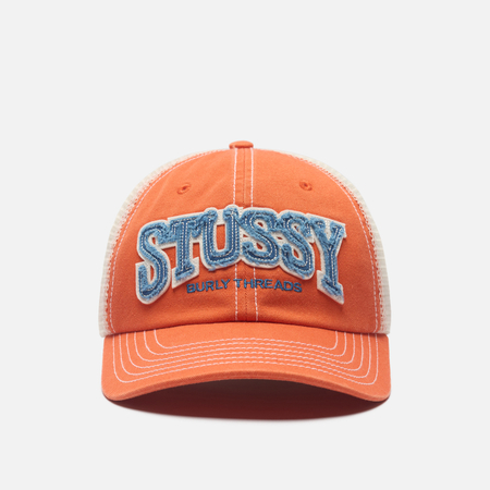 Кепка Stussy Burly Threads Trucker, цвет оранжевый