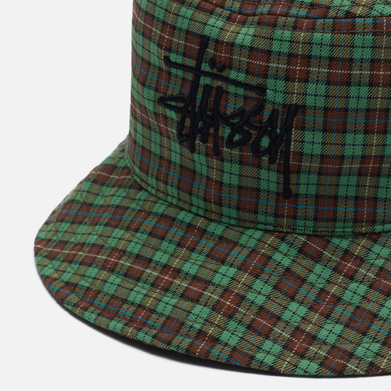 Панама Stussy Basic Plaid Green