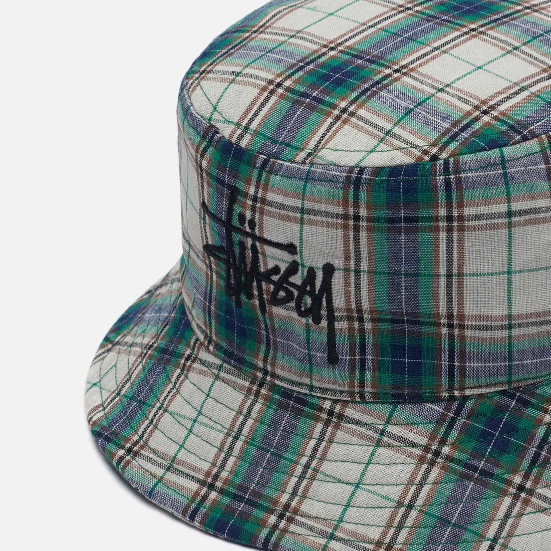 Stussy Панама Madras Plaid Big Logo