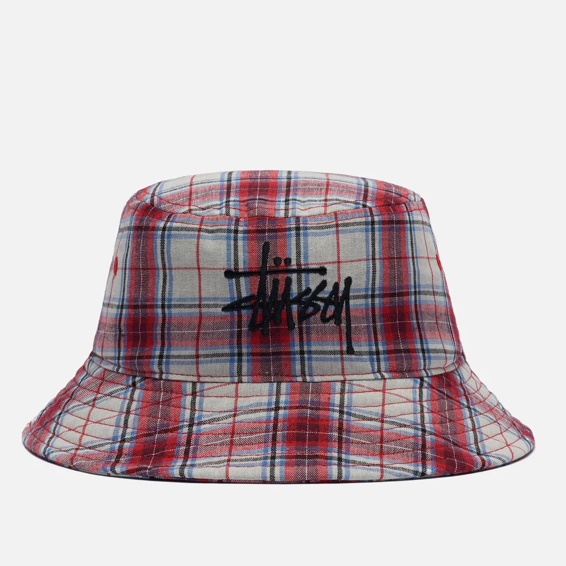 Stussy Панама Madras Plaid Big Logo